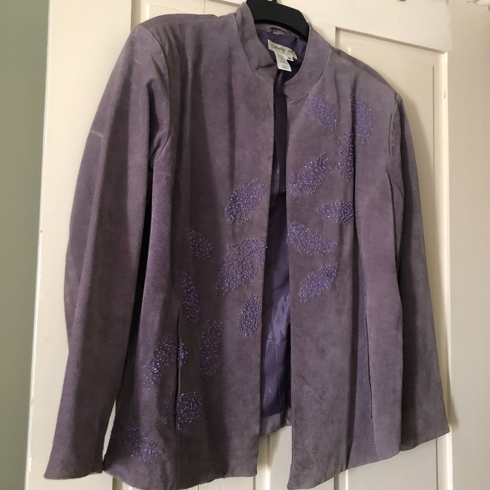 Lavender Leather (Suede) Jacket with Beading